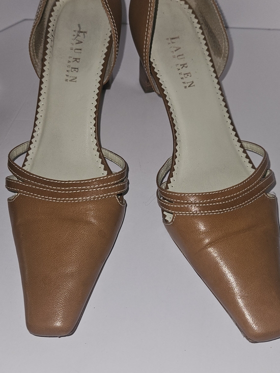 Lauren Ralph Lauren Shoes - Lauren Ralph Lauren Brown Leather Square-Toe Heels